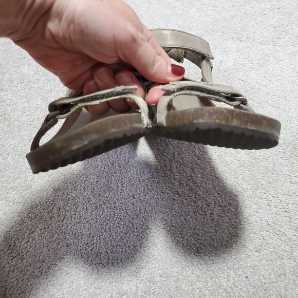 TEVA Ysidro Universal Strappy Wedge Sandals Leather Cork Taupe Brown Women's 9 - Picture 6 of 12
